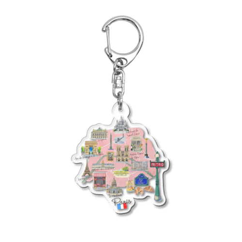 PARIS MAP Acrylic Key Chain