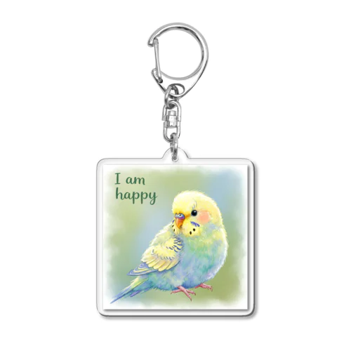 ふわもこインコちゃん Acrylic Key Chain