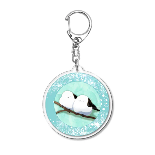 寄り添うシマエナガ Acrylic Key Chain