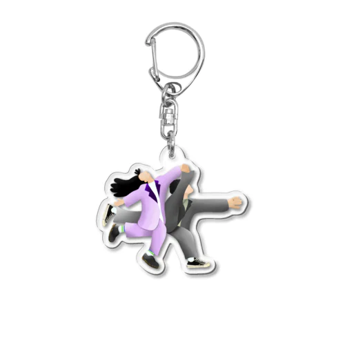 浜辺を走るネコニスズ Acrylic Key Chain