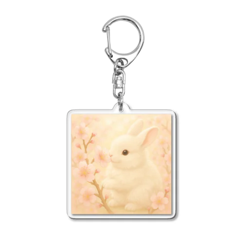 白うさぎアートピース ‐梅とやすらぎ‐ Acrylic Key Chain