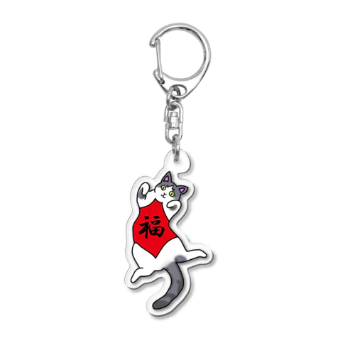 福ねこキーホルダー:スコティッシュフォールド Acrylic Key Chain