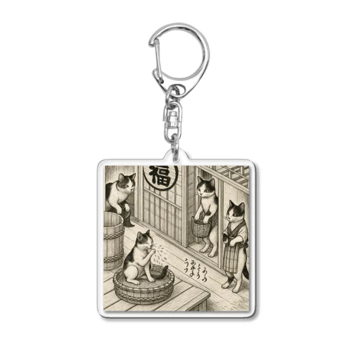 長屋のひとコマ Acrylic Key Chain