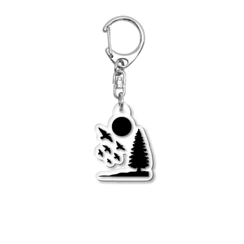 Birds and Sun Acrylic Key Chain