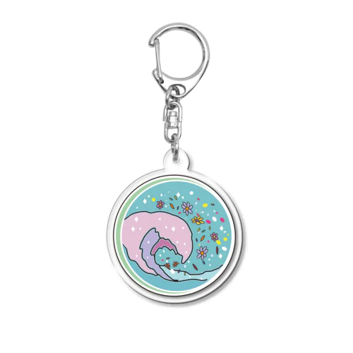 Okinawan WAVE Acrylic Key Chain