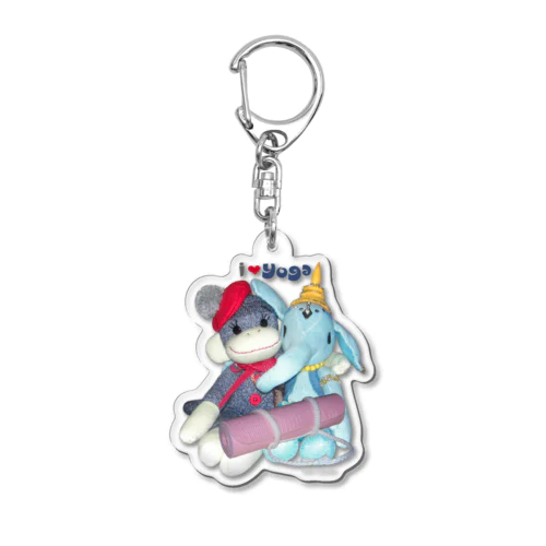 ソックモンキー＆ガネゾー I LOVE YOGA Acrylic Key Chain