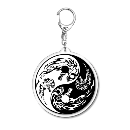 陰陽二連髑髏 反転（オリジナル家紋シリーズ） Acrylic Key Chain