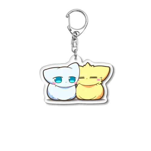 香箱座り【ニャン＆きいニャン】 Acrylic Key Chain