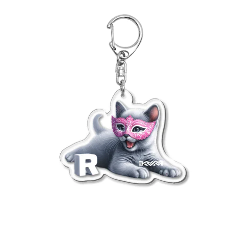 仮面のロシアンブルー (透過/積木) Acrylic Key Chain