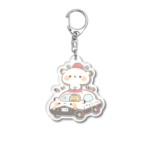 もるちゃんパトカー。 Acrylic Key Chain
