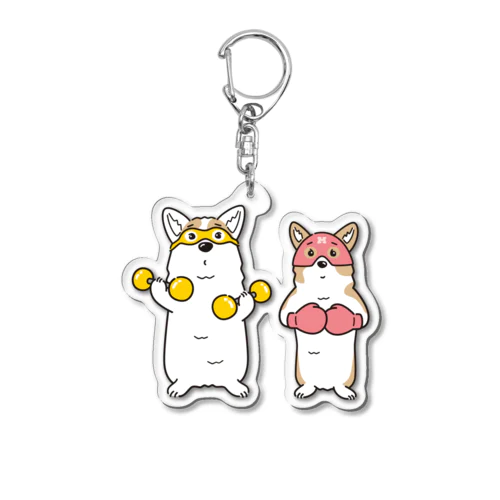 Corgi Fight Gym HERO アクリルキーホルダー Acrylic Key Chain