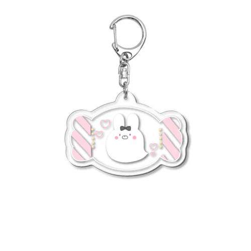 あにまるおばけちゃんキャンディー（うさぎ） Acrylic Key Chain