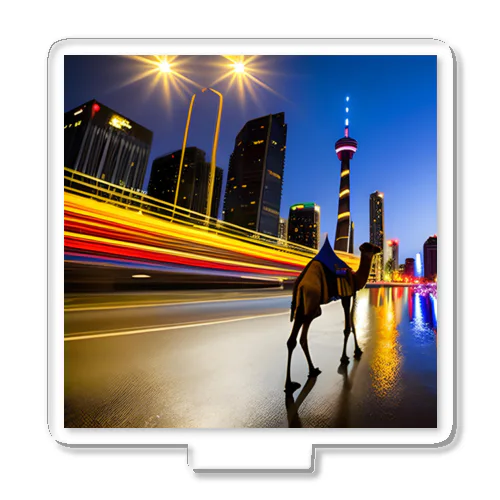 夜の街を歩くラクダ Acrylic Stand