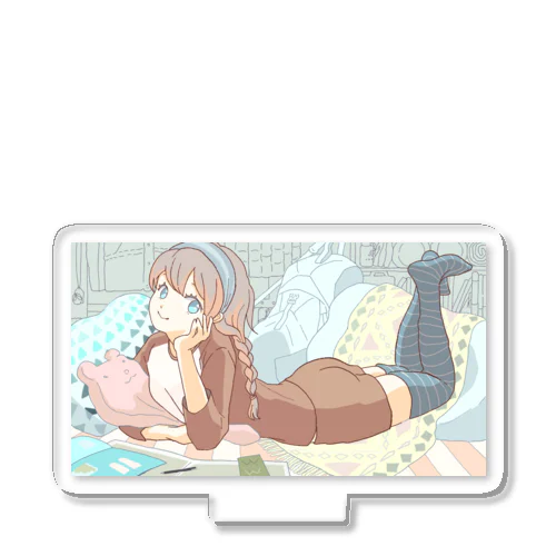 登山計画中女子 Acrylic Stand