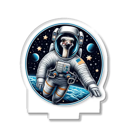 宇宙を舞う冒険心溢れるダチョウ Acrylic Stand