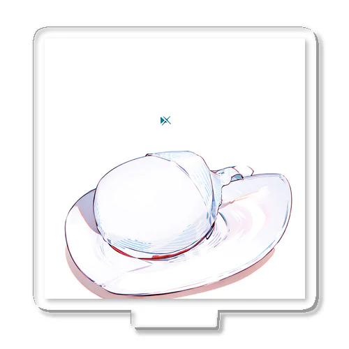 主題 狗と猫の写像 内容 牛仏を描いた絵画風の写像、白色の皮肩帽と紺色の皮肘圧し物。 A cowboy hat with a blue shirt and white pants,riding on the back of a horse. Acrylic Stand