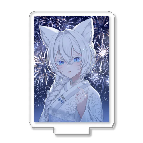 2025 浴衣 編み込みとろちゃん（背景あり） Acrylic Stand
