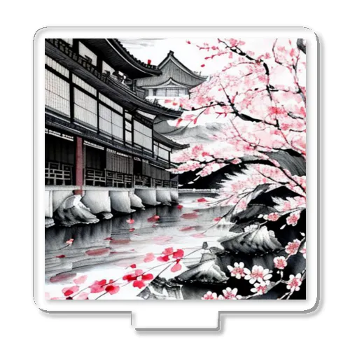 日本家屋と桜 Acrylic Stand