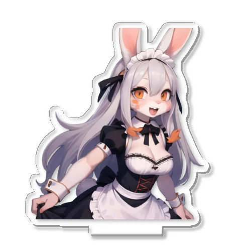 白うさぎの女の子　メイド　ケモナー Acrylic Stand