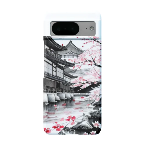 日本家屋と桜 Android Smartphone Case