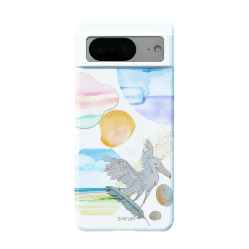 いつかまた、ラベンダー色の入り江で ― ハシビロコウスマホケースPixel 8/Pixel 8a Android Smartphone Case