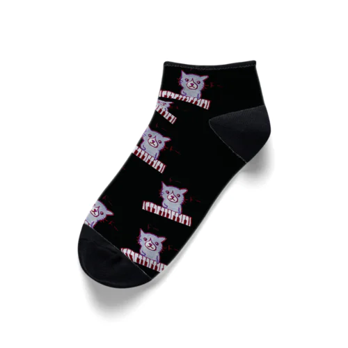 ネコのうーたん黒色系くるぶしくつ下♪ Ankle Socks
