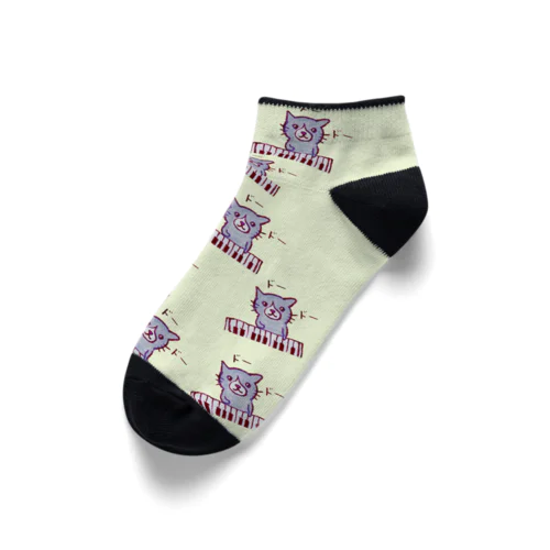 ネコのうーたんくるぶしくつ下☆アイボリー Ankle Socks