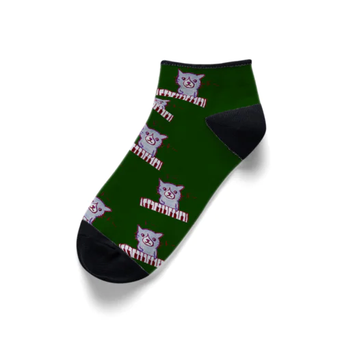 ネコのうーたんくるぶし丈くつした☆みどり Ankle Socks