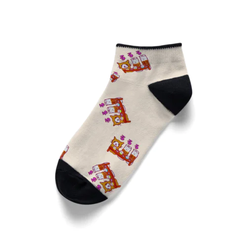 ちくわと猫のカブくんくるぶしくつ下♪アイボリー Ankle Socks