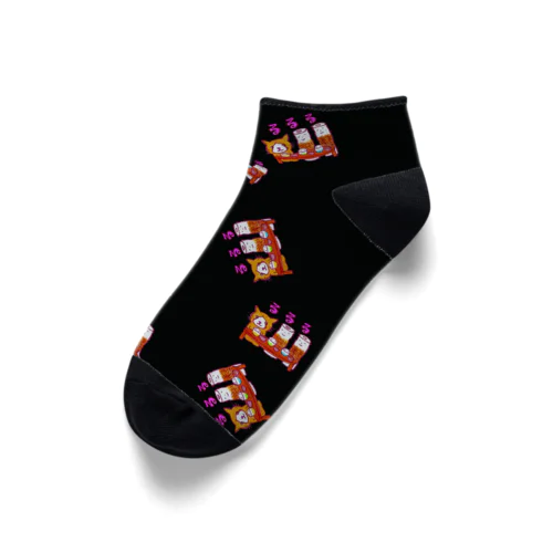 ちくわと猫のカブくんくるぶしくつ下♪黒色 Ankle Socks