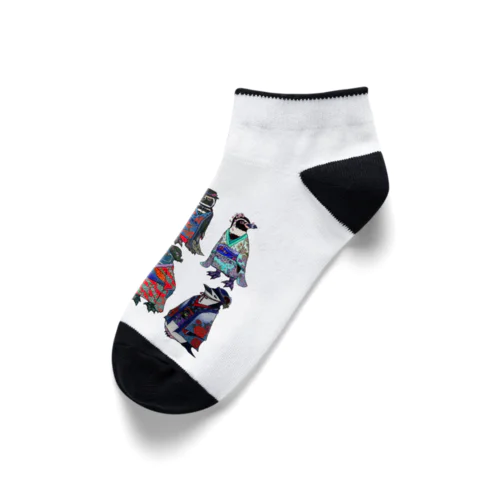 Kimono Penguins Ankle Socks