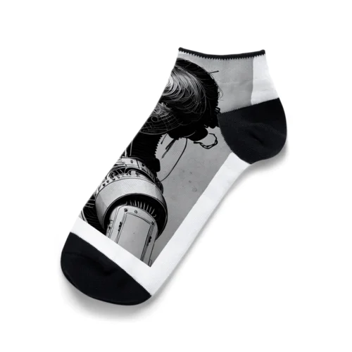 Cyber android girl   ZK1855 Ankle Socks