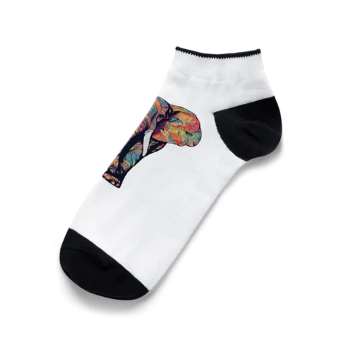 カラフルな象 Ankle Socks