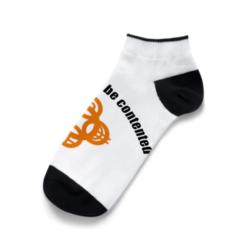 吾唯足知h.t.ショルダーアーチ橙・黒英語 Ankle Socks