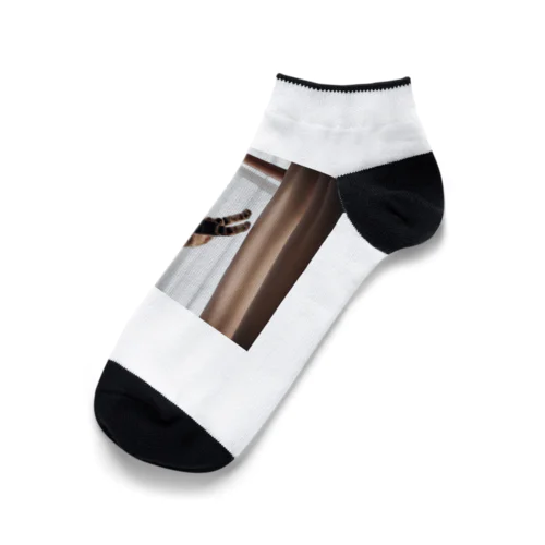 カーテンにつかまっているネコ Ankle Socks