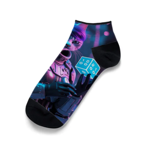 量子の選択猫 Quantum Choice Cat Ankle Socks