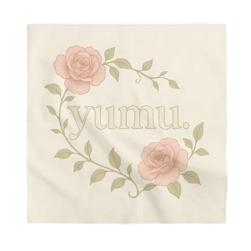 “Bloom with yumu.” フローラルロゴ Bandana