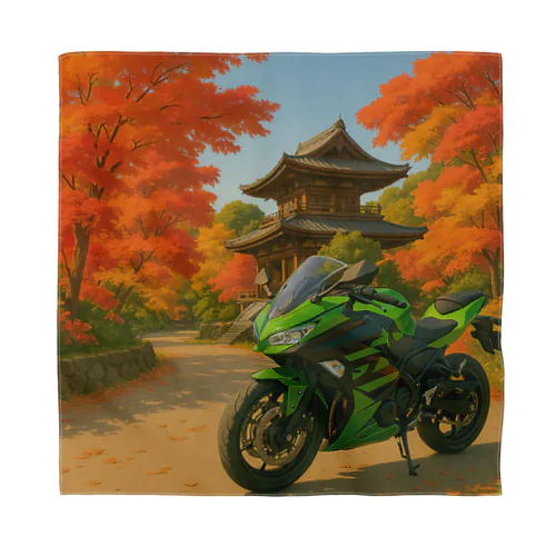 ご当地バイク旅　京都編　(フルカウル・green) Bandana