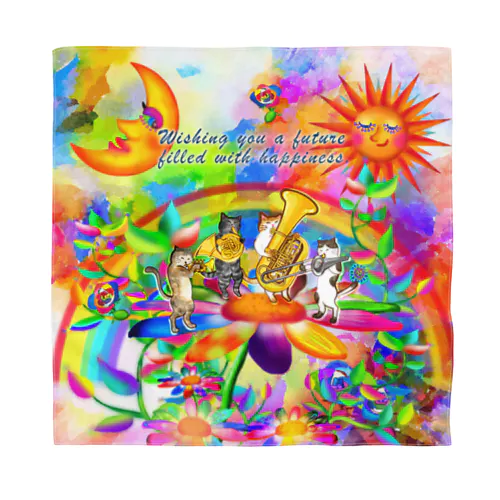 カラフルな世界の猫 Bandana