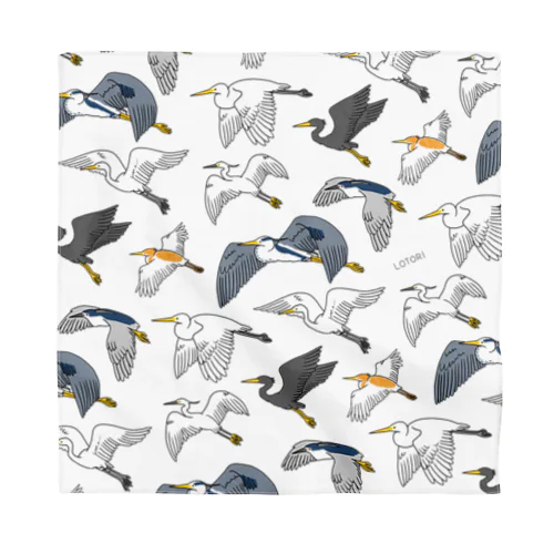 サギ大集合総柄 Bandana
