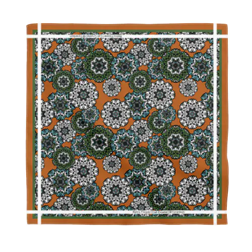 レトロフラワー～猫の結晶～　のバンダナ(橙) Bandana
