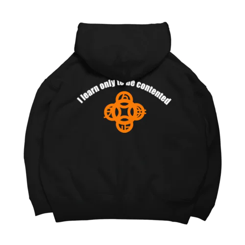 吾唯足知h.t.ショルダーアーチ橙・白英文字 Big Hoodie