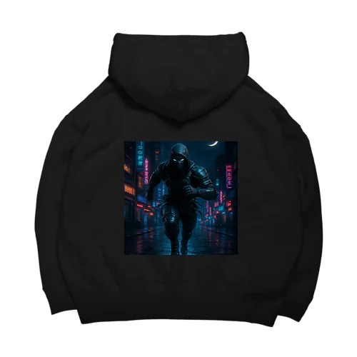 ネオン街を疾走するニンジャ Big Hoodie