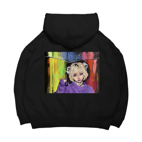 カラフル雨降りガール Big Hoodie
