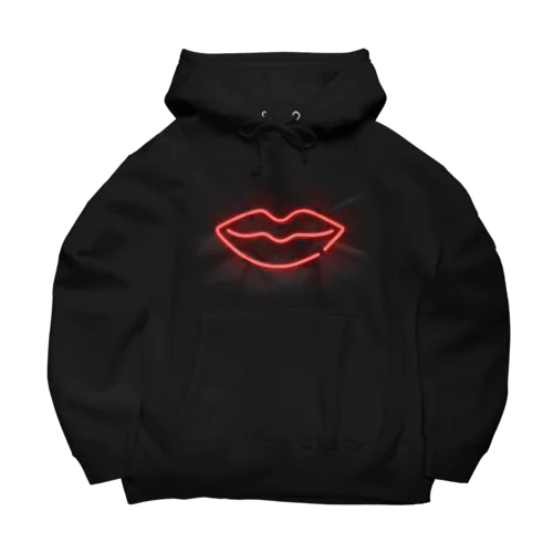 唇のネオンサイン Big Hoodie