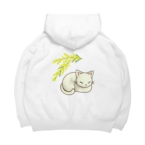 猫とミモザ Big Hoodie