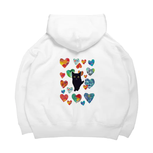黒猫ハート Big Hoodie