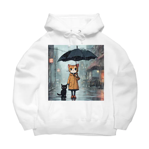 猫と傘 Big Hoodie