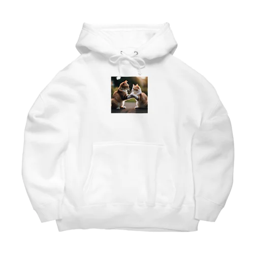 戯れる猫 Big Hoodie