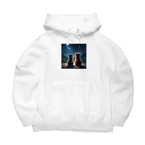 夜空をみつめる猫 Big Hoodie